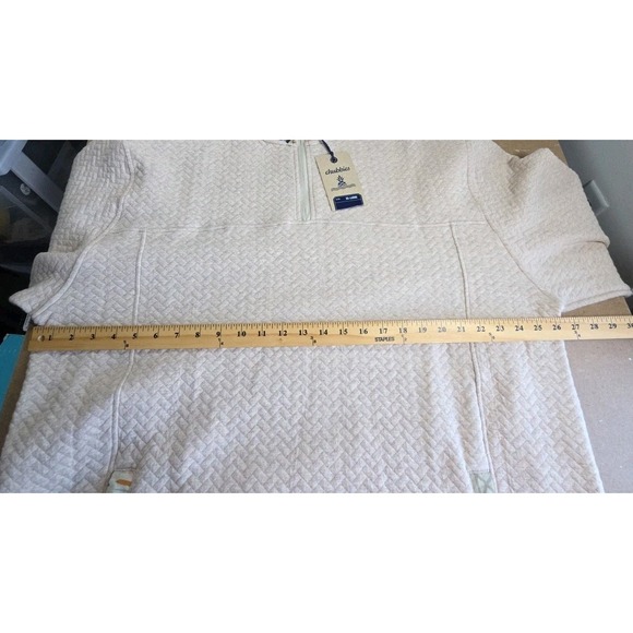 NWT Chubbies The Sandstorm Quilted Quarter Zip Sweater Mens XXL Beige Pullover - Picture 7 of 9